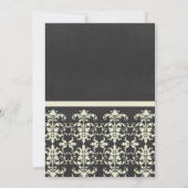 ZWART WIT DAMAST KLASSIEKE GROOTE OPENINGSCEREMONI KAART (Achterkant)