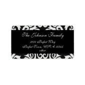 Zwart-wit  damast labels (Voorkant)