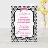 Zwart-wit damast Liefde is lief gedicht Kaart (Gele Bloem)