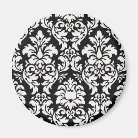 Zwart-wit damast magneet (Voorkant)