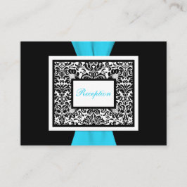 Zwart-wit damast met blauwe behuizing Kaart