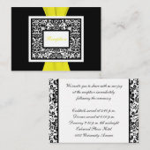 Zwart-wit damast met gele behuizing Kaart (Voorkant / Achterkant)