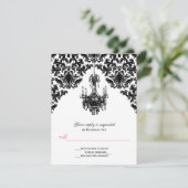Zwart-wit damast met kroonluchter antwoord Kaart (Staand voorkant)