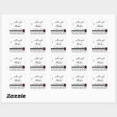 Zwart-wit Damast met Ruby Envelope Seal Vierkante Sticker (Vel)