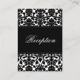 Zwart-wit damast op linnen behuizing Kaart