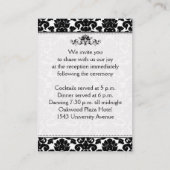 Zwart-wit damast op linnen behuizing Kaart (Achterkant)