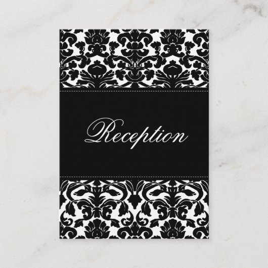 Zwart-wit damast op linnen behuizing Kaart (Voorkant)