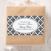 zwart wit damast parel H waterlabel Etiket (Insitu)