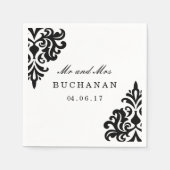  zwart-wit damast servet (Voorkant)