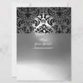 ZWART WIT DAMAST STEEN MONOGRAM KAART (Achterkant)