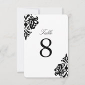 Zwart-wit damast tafelnummers (Achterkant)
