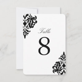Zwart-wit damast tafelnummers