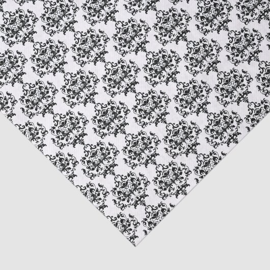 Zwart-wit damast tissuepapier (Detail)