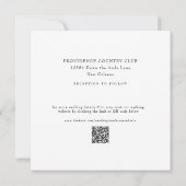 Zwart & Wit Damast Vierkante Bruiloft Kaart (Achterkant)