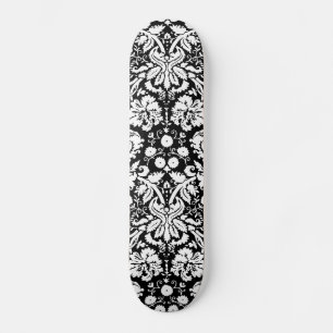 Zwart-wit damastpatroon persoonlijk skateboard