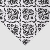 Zwart-wit  damastpatroon tissuepapier (Detail)