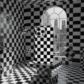 zwart-wit dambord esthetisch Case-Mate iPhone case