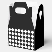 Zwart-wit dambord geruit vlag ontwerp bedankdoosjes (Geopend)