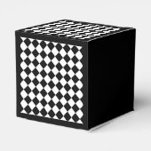 Zwart-wit dambord geruit vlag ontwerp bedankdoosjes (Achterkant)