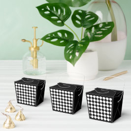 Zwart-wit dambord geruit vlag ontwerp bedankdoosjes
