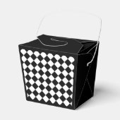 Zwart-wit dambord geruit vlag ontwerp bedankdoosjes (Voorkant Zijde)