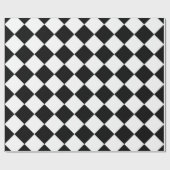 Zwart-wit dambord geruit vlag ontwerp cadeaupapier (Vlak)
