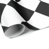 Zwart-wit dambord geruit vlag ontwerp cadeaupapier (Rol Hoek)