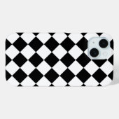 Zwart-wit dambord geruit vlag ontwerp Case-Mate iPhone case (Achterkant (horizontaal))