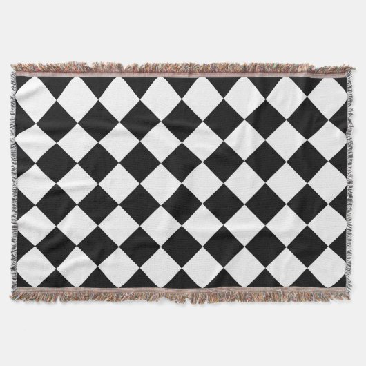 Zwart-wit dambord geruit vlag ontwerp deken (Voorkant)