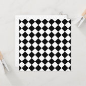 Zwart-wit dambord geruit vlag ontwerp kaart (Voorkant / Achterkant in situ)