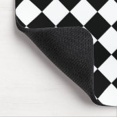 Zwart-wit dambord geruit vlag ontwerp muismat (Hoek)