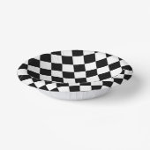 Zwart-wit dambord geruit vlag ontwerp papieren kommen (Gebogen)
