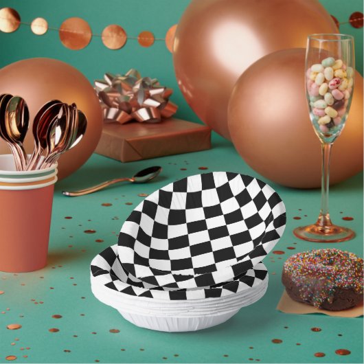 Zwart-wit dambord geruit vlag ontwerp papieren kommen (Multi)