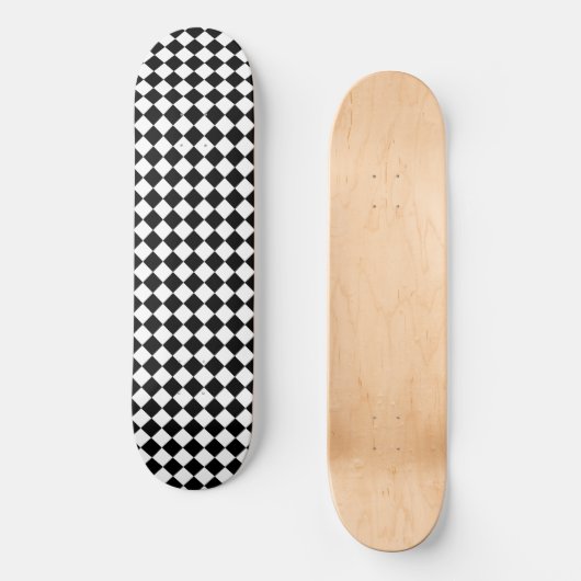 Zwart-wit dambord geruit vlag ontwerp persoonlijk skateboard (Voorkant)
