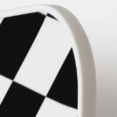 Zwart-wit dambord geruit vlag ontwerp pickleball paddle (Links Detail)