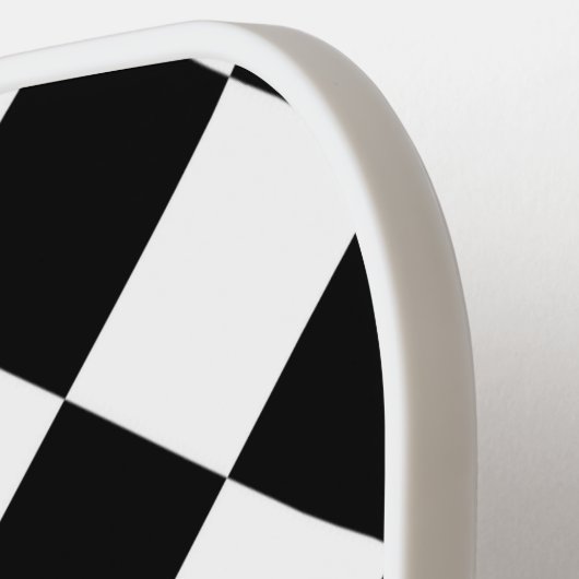 Zwart-wit dambord geruit vlag ontwerp pickleball paddle (Links Detail)