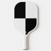 Zwart-wit dambord geruit vlag ontwerp pickleball paddle (Achterkant)