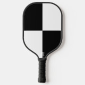 Zwart-wit dambord geruit vlag ontwerp pickleball paddle (Achterkant)