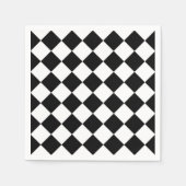 Zwart-wit dambord geruit vlag ontwerp servet (Voorkant)