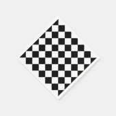Zwart-wit dambord geruit vlag ontwerp servet (Hoek)