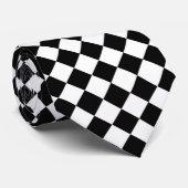 Zwart-wit dambord geruit vlag ontwerp stropdas (Opgerold)