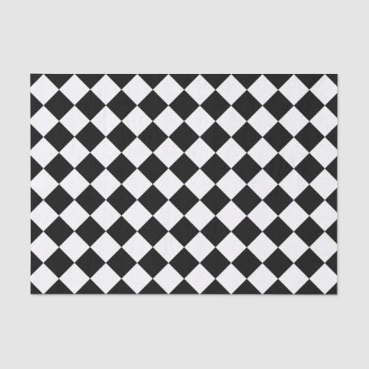 Zwart-wit dambord geruit vlag ontwerp tissuepapier (Voorkant)