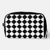 Zwart-wit dambord geruit vlag ontwerp toilettasje (Voorkant)