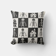 Zwart-wit dambord Halloween