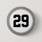 zwart wit dambord met kleurnummer ronde button 5,7 cm (Voorkant)