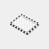 Zwart-wit dambord motief memoblaadjes post-it® notes (Schuin)