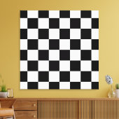 Zwart, wit dambord verpakt canvas (Insitu (Woonkamer))