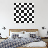 Zwart, wit dambord verpakt canvas (Insitu (Slaapkamer))