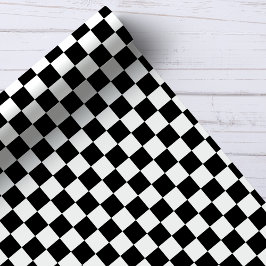 Zwart-wit dambordpatroon cadeaupapier