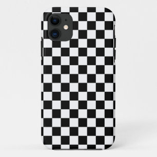Zwart-wit dambordpatroon iPhone 11 hoesje